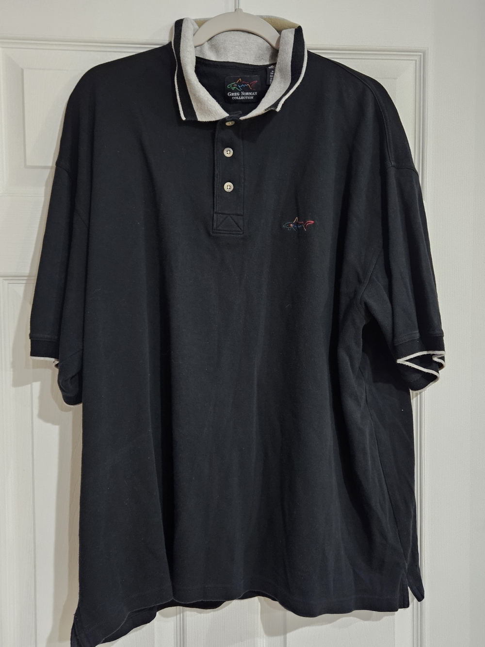 Greg Norman Collection Men's XL Golf Polo Shirt Black Soft 100% Cotton